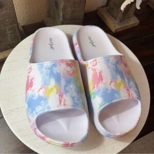 Colorful Tie-Dye Kids Slide Sandals